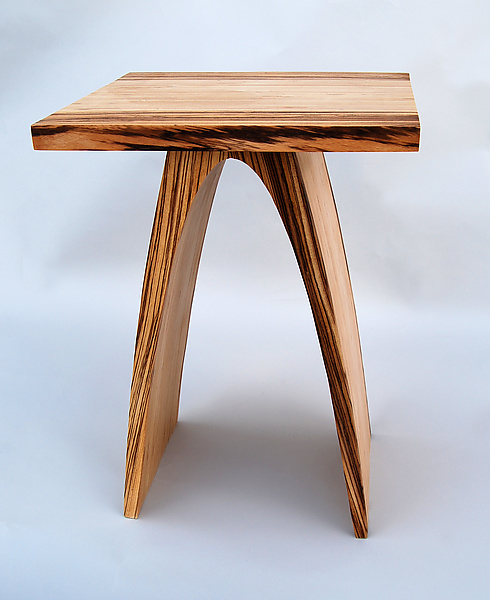 Small Arch Table Zebrawood By Kerry Vesper Wood End Table Artful Home