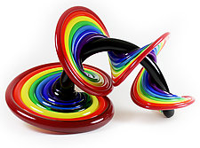 Rainbow Heechee Probe with Black Spine by Thomas Kelly (Art Glass Sculpture)