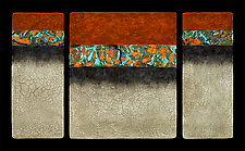 Canyon Walls: OBC M+ Triptych by Kara Young (Mixed-Media Wall Sculpture)