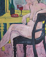 Nude Smoking by Elisa Root (Oil Painting)