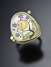 Plum Blossom Ring with Sapphire by Ananda Khalsa (Gold & Silver Ring)