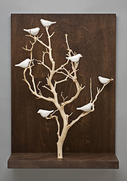Birds In Trees Medium By Chris Stiles, Wooden Tree Wall Art
