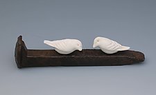 Railroad Bird Couple by Chris Stiles (Ceramic Sculpture)