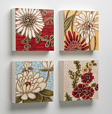 Caroline, Evelyn, Blair, Natasha Wooden Tiles by Karen Deans (Pigment Print on Wood)
