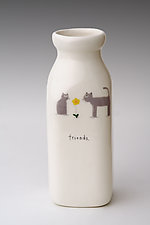 Friends Milk Bottle Vase by Beth Mueller (Ceramic Vase)