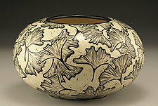 Large Round Ginkgo Vase by Jennifer Falter (Ceramic Vase)