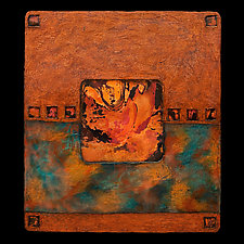 Earth and Fire: Blue S by Kara Young (Mixed-Media Wall Sculpture)