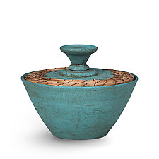 Turquoise Box by Hannie Goldgewicht (Ceramic Vessel)