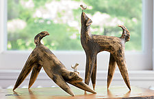 Dog Sculptures by Cathy Broski (Ceramic Sculpture)