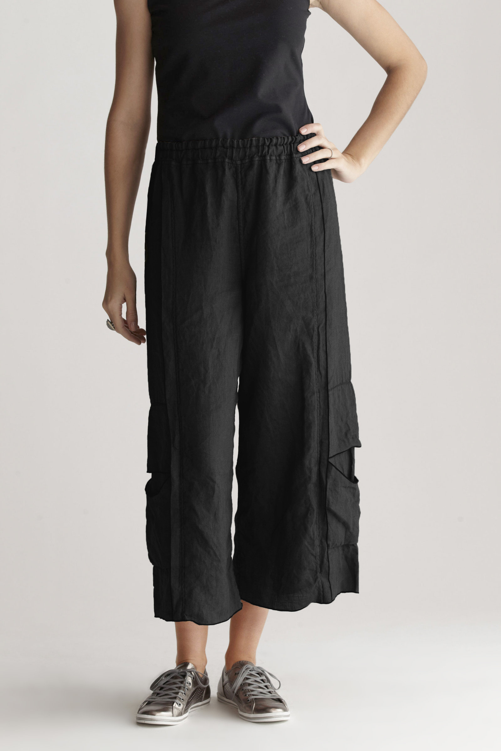 Double Stitched Cropped Linen Pant by Cynthia Ashby (Linen Pant ...