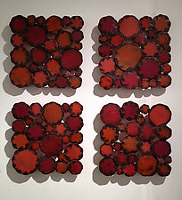 Ruby Squares by Susan Madacsi (Metal Wall Sculpture)