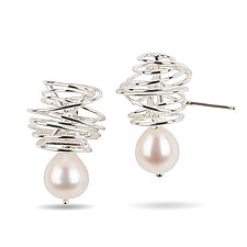Zephyr Earrings by Randi Chervitz (Silver & Pearl Earrings)
