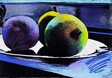 Three Apples Blue by Jane Sterrett (Giclee Print)