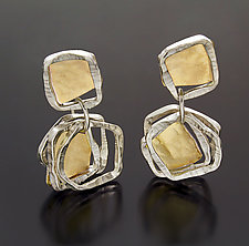 Aqua Earrings by Sana  Doumet (Gold & Silver Earrings)