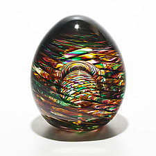 Optic Rib Paperweight with Facet by Michael Trimpol and Monique LaJeunesse (Art Glass Paperweight)