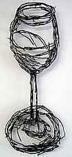 Red Wineglass by Paul Arsenault (Metal Wall Sculpture)