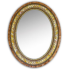 Golden Bronze Mosaic Mirror by Angie Heinrich (Mosaic Mirror)
