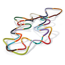 Multi-Colored Squiggle Necklace by David Forlano and Steve Ford (Polymer Clay Necklace)