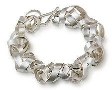 Wide Wrapped Ribbon Bracelet by Rina S. Young (Silver Bracelet)