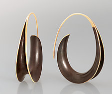 Bronze Oval Earrings by Nancy Linkin (Gold & Bronze Earrings)