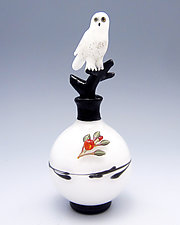 Snowy Owl II by Chris Pantos (Art Glass Perfume Bottle)