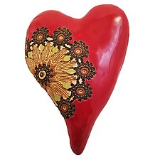 Radiance Heart by Laurie Pollpeter Eskenazi (Ceramic Wall Sculpture)