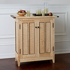 Tiger Maple Side Cabinet by Tom Dumke (Wood Cabinet)