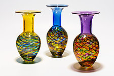Optic Rib Whopper Vase by Michael Trimpol and Monique LaJeunesse (Art Glass Vase)
