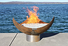 King Isosceles Sculptural Firebowl by John T. Unger (Metal Fire Pit)