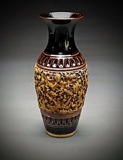 Classic Black Textured Vessel by Daniel Bennett (Ceramic Vase)