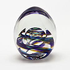 Medium Helix Weight with Facet by Michael Trimpol and Monique LaJeunesse (Art Glass Paperweight)