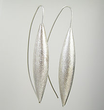 Long Silver Drop Earrings on Wires by Claudia Endler (Silver Earrings)