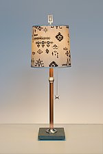 Blanket Sketch Copper Table Lamp by Janna Ugone (Mixed-Media Table Lamp)