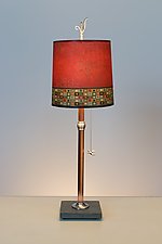 Mosaic Copper Table Lamp with Medium Drum Shade by Janna Ugone (Mixed-Media Table Lamp)