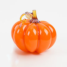 Harvest Pumpkin by Treg Silkwood (Art Glass Sculpture)