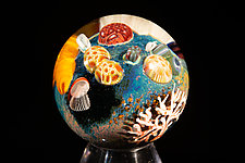 Coral Reef Marble by Aaron Slater (Art Glass Marble)