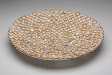 Raindrop Platter by Charissa Brock (Art Glass & Bamboo Platter)