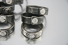 Monogrammed Napkin Rings by Nicole and Harry Hansen (Metal Serving Piece)