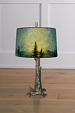 Midnight Sky Bronze Tree Table Lamp by Janna Ugone (Mixed-Media Table Lamp)
