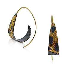 Spiral Dahlia Hoop Earrings by Jenny Reeves (Gold & Silver Earrings)