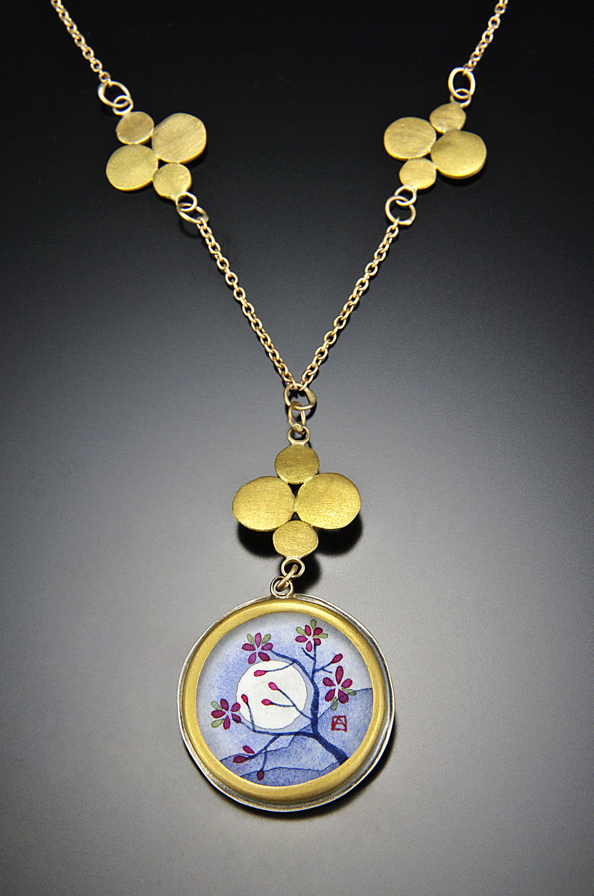 Plum Blossom Necklace by Ananda Khalsa (Gold & Silver Necklace ...