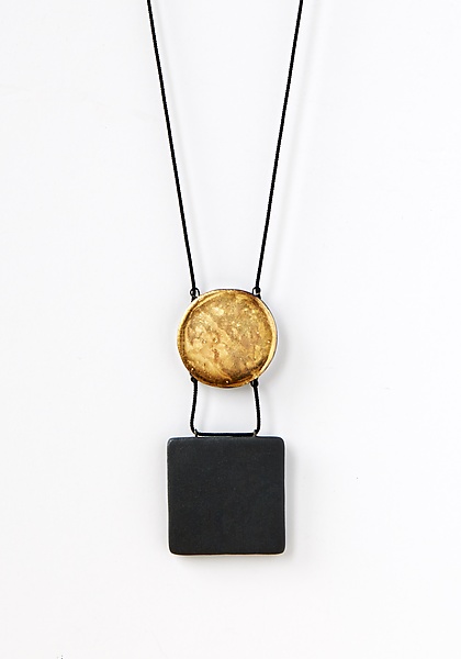 Square and Disk Pendant Necklace by Syra Gomez (Ceramic Necklace ...