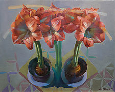 Amaryllis Duo by Cathy Locke (Oil Painting)