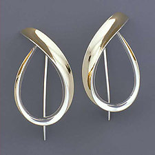 Flame Earrings by Nancy Linkin (Silver & Gold Earrings)