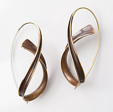 Bronze Cascade Earrings by Nancy Linkin (Gold & Bronze Earrings)