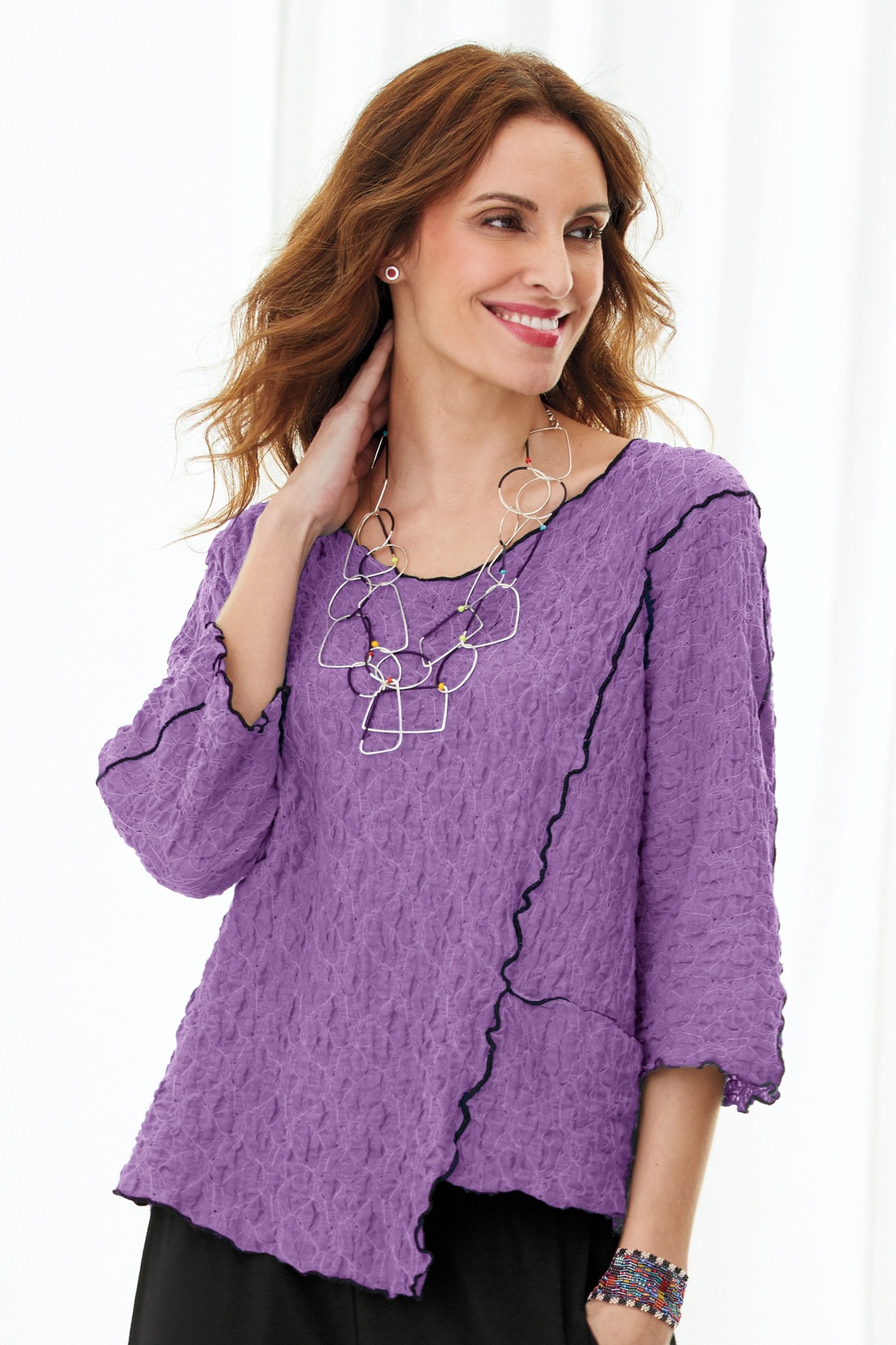 Pucker Angle  Top  by Noblu Knit Top  Artful Home