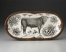 Rectangular Serving Dish: Angus Bull by Laura Zindel (Ceramic Platter)