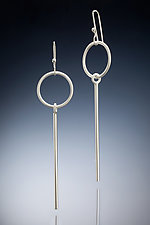 Circle Dangle Earrings by Ilene Schwartz (Silver Earrings)