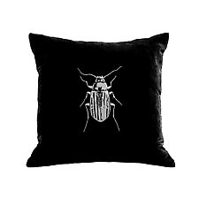Gilded Luxe Beetle Pillow by Helene Ige (Velvet Pillow)