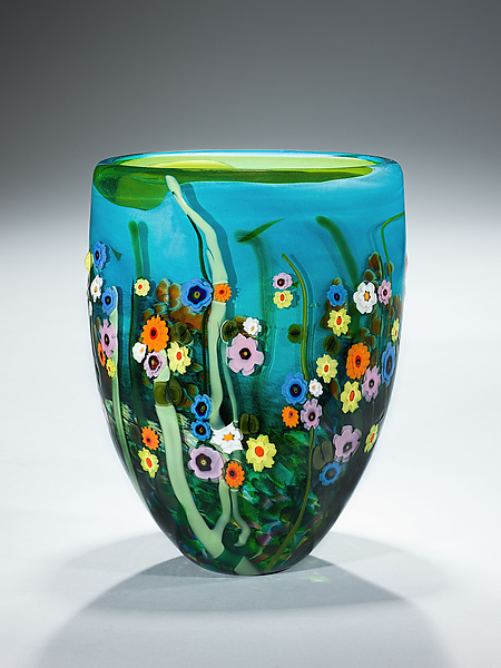 Garden Series Vase in Turquoise and Lime